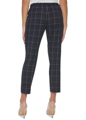 Tommy Hilfiger Women's Mid-Rise Plaid Ankle Pants - Midnight/ Grey Multi