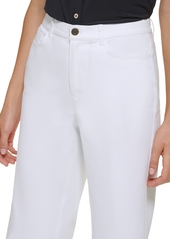 Tommy Hilfiger Women's Mid-Rise Wide-Leg Capri Pants - White