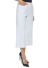 Tommy Hilfiger Women's Mid-Rise Wide-Leg Capri Pants - White