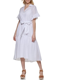 Tommy Hilfiger Women's Cross V-Neck Midi Dress