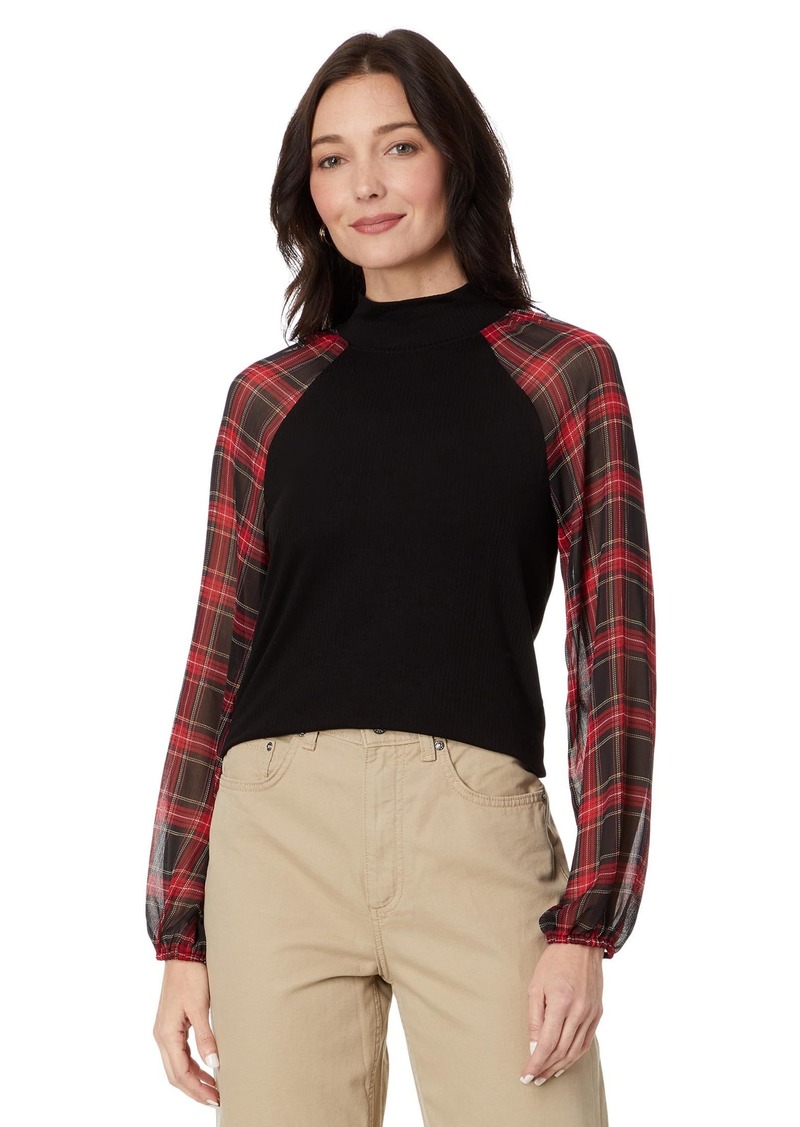 Tommy Hilfiger Long Sleeve Mixed Media Top  MD (US 8-10)