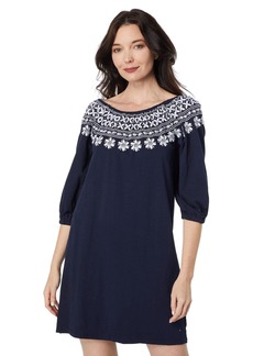 Tommy Hilfiger Women's Off The Shoulder Embroidered Casual Dress
