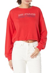 Tommy Hilfiger Women's Open Draped Two Tone Crew Neck Sweatshirt