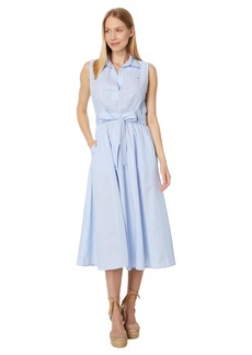 Tommy Hilfiger Women's Open Placket Midi Length Cotton Dress