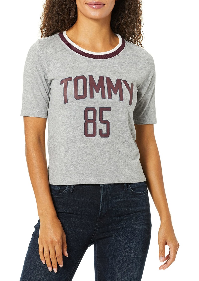 Tommy Hilfiger Women's Pajama Top with TH Logo Heather Grey with Fig