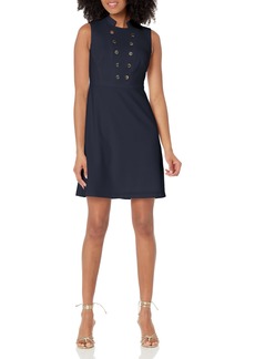 Tommy Hilfiger Women's Petite Sleeveless Mock Collar Dress