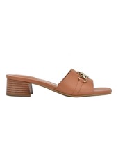 Tommy Hilfiger Women's Pippe Stacked Heel Slide-on Sandals - Medium Brown