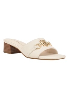 Tommy Hilfiger Women's Pippe Stacked Heel Slide-on Sandals - Cream