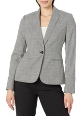 Tommy Hilfiger Women's Plaid Fitted Single Button Blazer