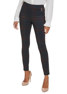 Tommy Hilfiger Women's Plaid High-Rise Pull-On Skinny Pants - Red Multi