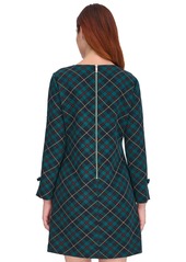 Tommy Hilfiger Women's Plaid Long-Sleeve Bow-Cuff Dress - Cypress Multi