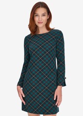 Tommy Hilfiger Women's Plaid Long-Sleeve Bow-Cuff Dress - Cypress Multi