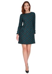 Tommy Hilfiger Women's Plaid Long-Sleeve Bow-Cuff Dress - Cypress Multi