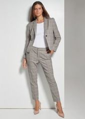 Tommy Hilfiger Womens Plaid One Button Blazer Sutton Ankle Pants