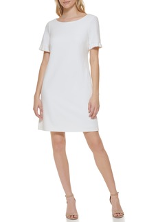 Tommy Hilfiger Women's Pleated Short Sleeve Scuba Dress