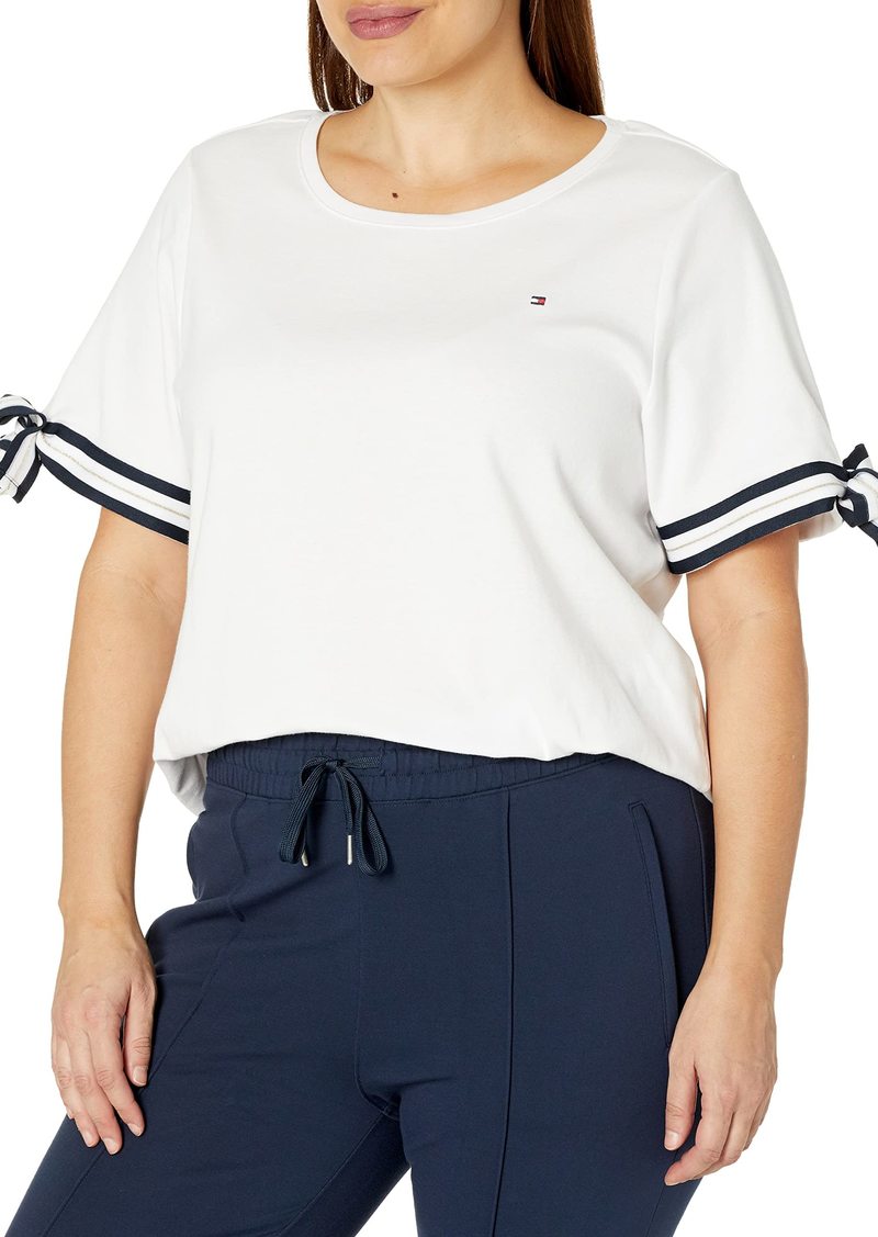 Tommy Hilfiger Womens Casual Elevated T-Shirt Blouse