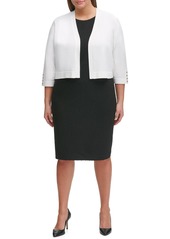 Tommy Hilfiger Women's Plus Size Button Sleeve Shrug