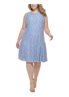 Tommy Hilfiger Women's Plus Size Sleeveless Retro Daisy Lace Dress