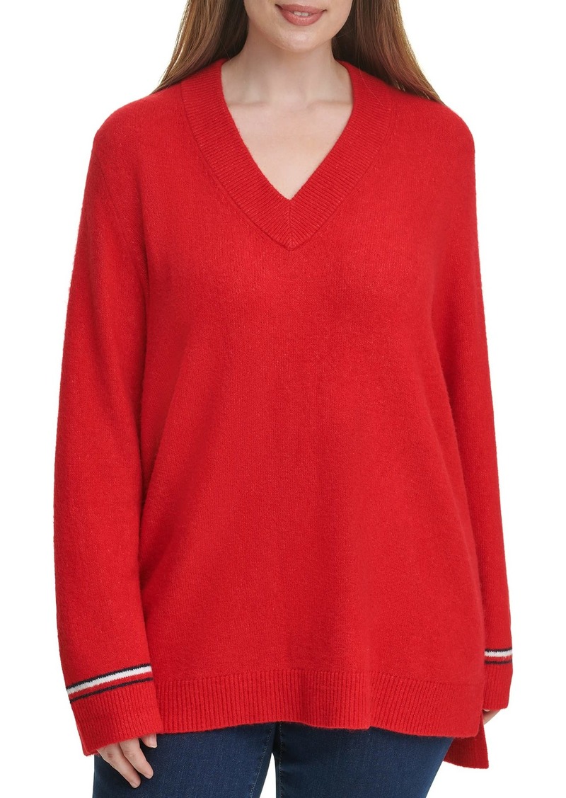 Tommy Hilfiger Womens Soft V-Neck Long Sleeve Sweater