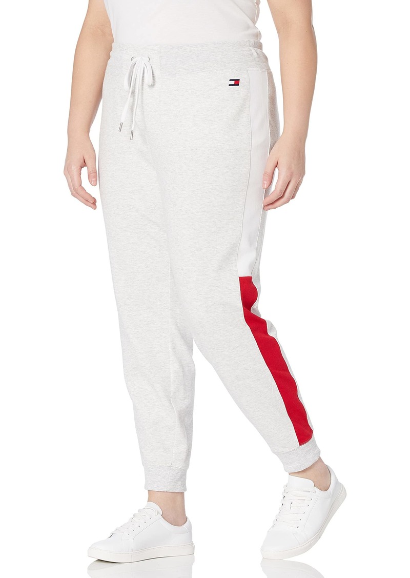 Tommy Hilfiger Women's Varsity Panel Sweatpant White Stone Heather