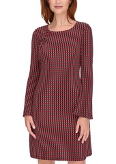 Tommy Hilfiger Women's Printed Round-Neck Shift Dress - Crimson/bl