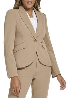 Tommy Hilfiger Women's Puff Sleeve Plaid Blazer Sportswear Jackets