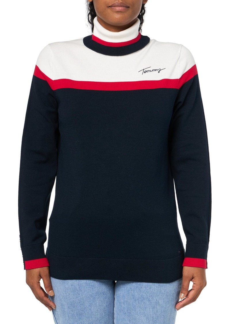 Tommy Hilfiger Womens Pullover Turtleneck Everyday Sweater