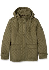 TOMMY HILFIGER Women's Quilted Contrast Snaps Button Down Jacket