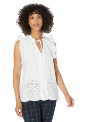 Tommy Hilfiger Women's Adaptive Ruffle Top Optic White TH XL