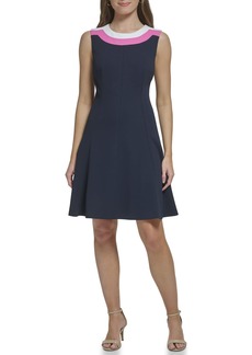 Tommy Hilfiger Women's Scuba Crepe Fit and Flare Dress