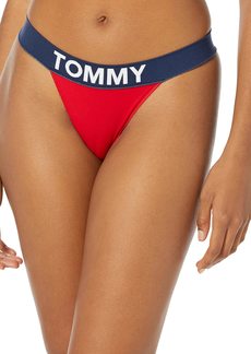 Tommy Hilfiger Women's Seamless Thong Underwear Panty Apple RED L