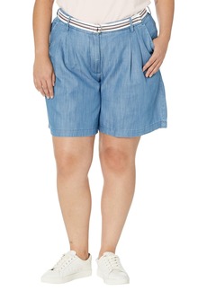 Tommy Hilfiger Women's Seated Fit Chambray Shorts Medium WASH