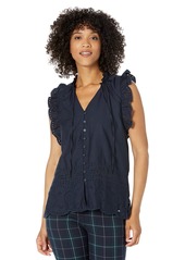 Tommy Hilfiger womens Seated Fit Ruffle Top Blouse   US