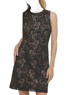 Tommy Hilfiger Women's Sheath Lace Sleeveless Round Neck Dress