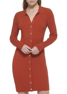 Tommy Hilfiger Women's Sheath Sweater Button Front Dress