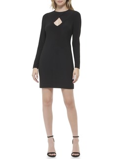 Tommy Hilfiger Women's Shift Jersey Long Sleeve V-Neck Dress