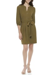 Tommy Hilfiger Women's Shirtdress Woven 3/ Sleeve Round Neck Dress