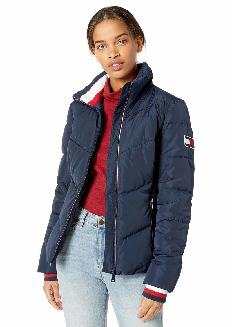 tommy hilfiger sport quilted hooded jacket