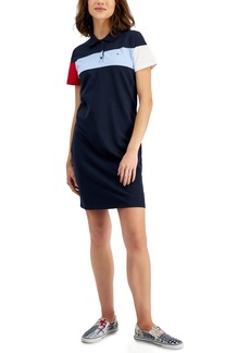 Tommy Hilfiger Women's Short-Sleeve Colorblocked Polo Dress - Sky Capt
