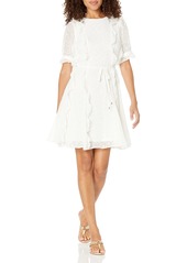 Tommy Hilfiger Women's Short Sleeve Knee-Length Fit and Flare Chiffon