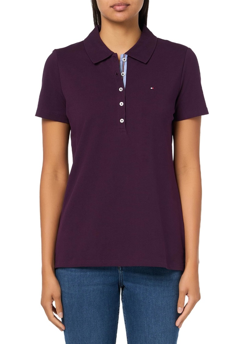 Tommy Hilfiger Womens Short Sleeve Solid Cotton Pique Sportswear Top