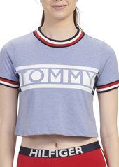 Tommy Hilfiger Women's Short Sleeve Crop T-Shirt Pajama Top Pj  XL