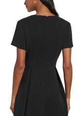 Tommy Hilfiger Women's Short-Sleeve V-Neck Dress - Black