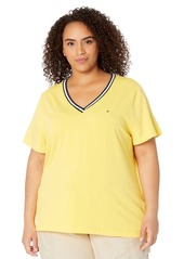 Tommy Hilfiger Women's Short Sleeve V-Neck T-Shirt (Standard and Plus Size) SNAPDRGN