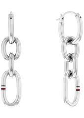 Tommy Hilfiger Women's Silver-Tone Stainless Steel Chain Earring - Silver