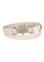 Tommy Hilfiger Women's Skinny Double Ended Horsebit Buckle Dress Casual Belt - Natural