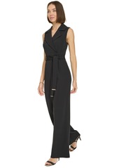 Tommy Hilfiger Women's Sleeveless Belted Jumpsuit - Black