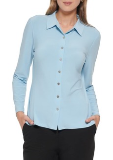 Tommy Hilfiger Women's Soft Work Long Sleeve Knit Top Forget ME NOT