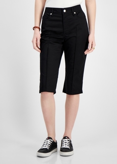 Tommy Hilfiger Women's Solid Split-Hem Capri Pants - Black