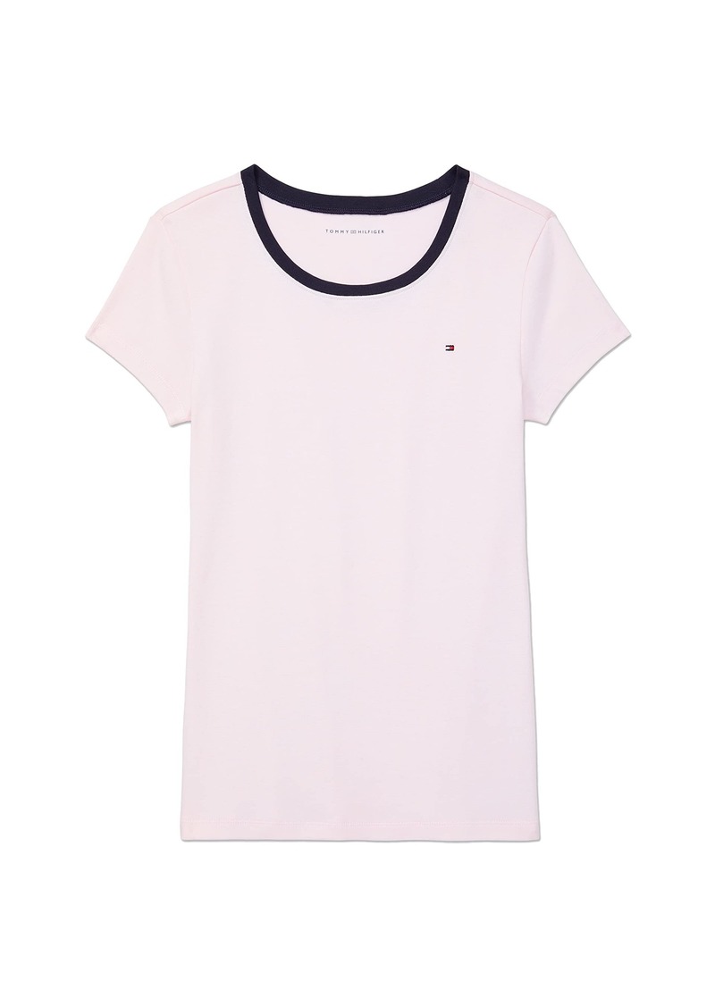 Tommy Hilfiger Womens Solid T-Shirt with Open Neckline T Shirt   US